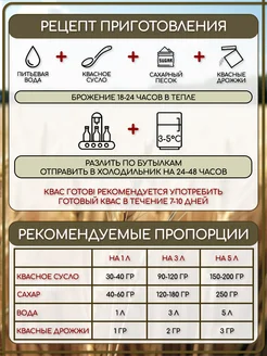Концентрат квасного сусла "Квас с мятой" 700 гр с дрожжами для кваса в комплекте