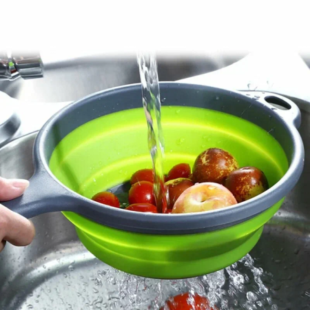 Дуршлаг с ручкой силиконовый складной